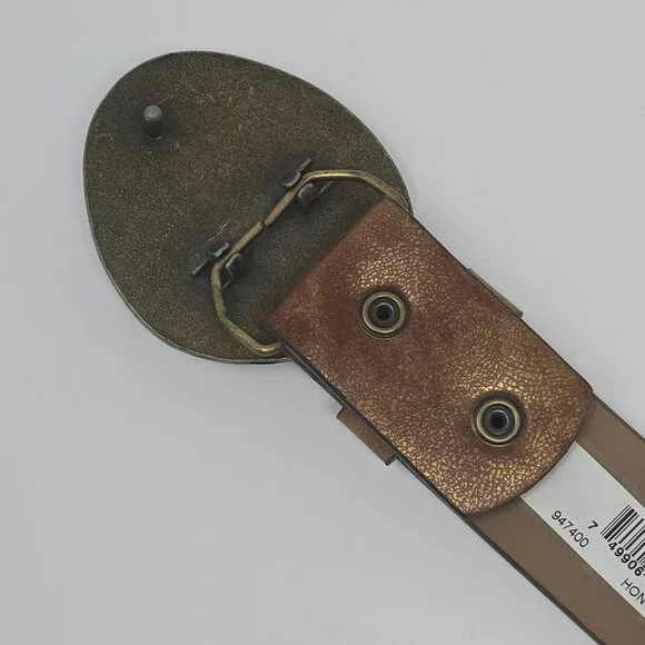 Guess Brown Boho Belt with Stone and Beaded Teardrop Buckle Size Large - Picture 9 of 11